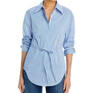 NWT Aqua Striped Tie-Waist Poplin Shirt